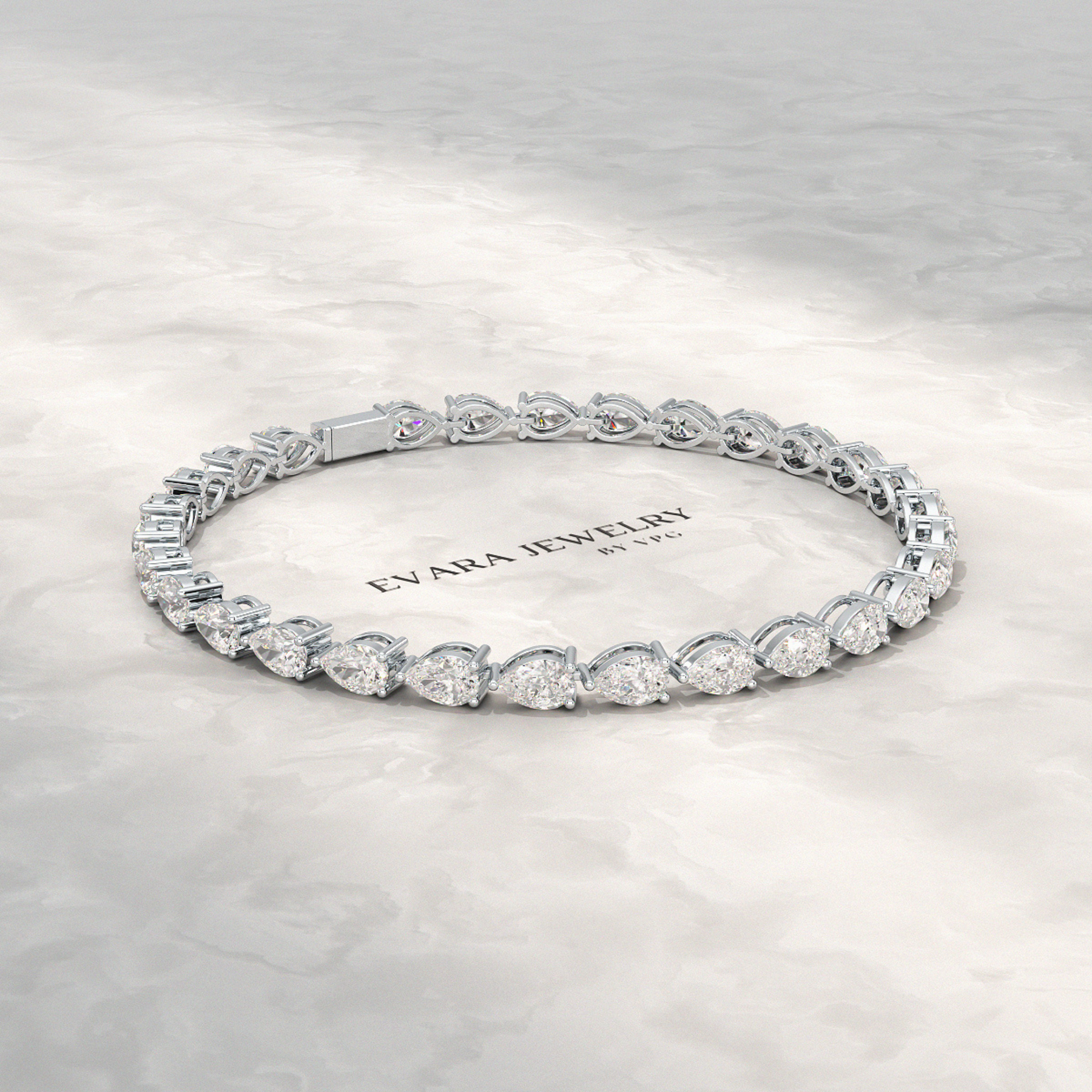 11 Carats Pear Cut Diamond Luxury Tennis Bracelet