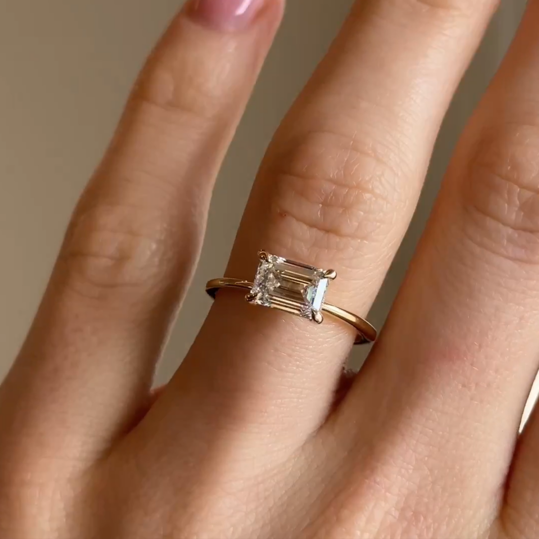 1.50 Carat East West Emerald Cut Wedding Ring