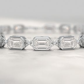 9 Carats East West Emerald Cut Diamond Minimalist Bracelet - Evara Jewelry LLC