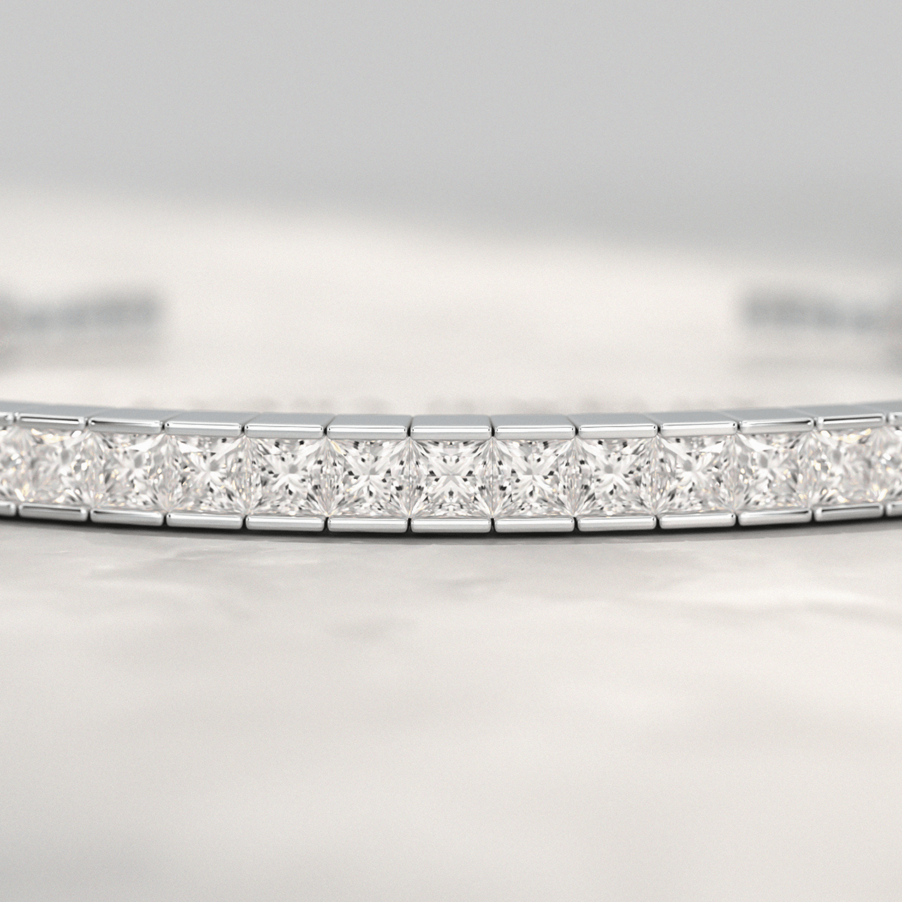 9 Carats Princess Cut Lab Grown Diamond Gold Open Cuff - Evara Jewelry LLC
