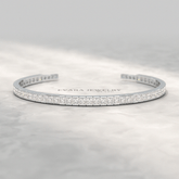 9 Carats Princess Cut Lab Grown Diamond Gold Open Cuff - Evara Jewelry LLC