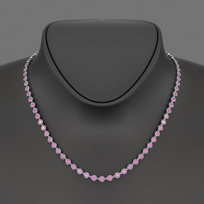 9.14 Carats Natural Pink Sapphire Choker Necklace in 14K Gold - Evara Jewelry LLC