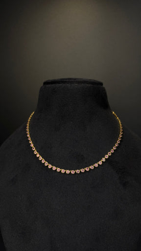 9.14 Carats Natural Pink Sapphire Choker Necklace in 14K Gold - Evara Jewelry LLC
