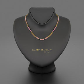 9.14 Carats Natural Pink Sapphire Choker Necklace in 14K Gold - Evara Jewelry LLC