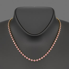 9.14 Carats Natural Pink Sapphire Choker Necklace in 14K Gold - Evara Jewelry LLC