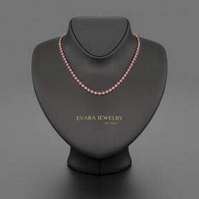 9.14 Carats Natural Pink Sapphire Choker Necklace in 14K Gold - Evara Jewelry LLC