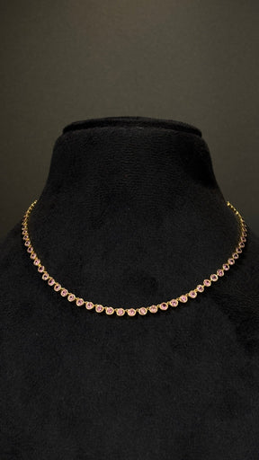 9.14 Carats Natural Pink Sapphire Choker Necklace in 14K Gold - Evara Jewelry LLC