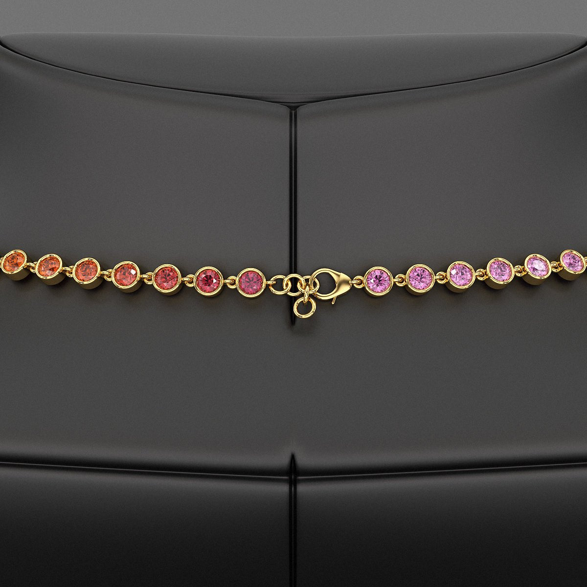 9.20 Carats Natural Rainbow Sapphire Necklace in 14K Gold - Evara Jewelry LLC