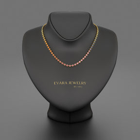 9.20 Carats Natural Rainbow Sapphire Necklace in 14K Gold - Evara Jewelry LLC