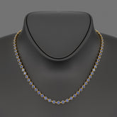 9.25 Carats Natural Blue Sapphire Choker Necklace in 18K White Gold - Evara Jewelry LLC