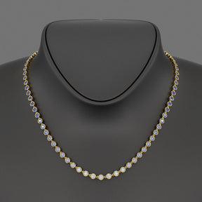 9.32 Carats Natural Ombre Blue Sapphire Choker Necklace in 18K White Gold - Evara Jewelry LLC