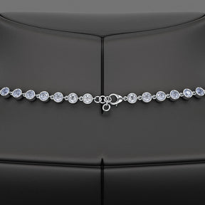 9.32 Carats Natural Ombre Blue Sapphire Choker Necklace in 18K White Gold - Evara Jewelry LLC