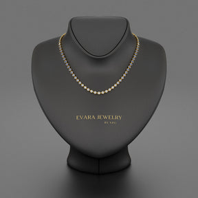 9.32 Carats Natural Ombre Blue Sapphire Choker Necklace in 18K White Gold - Evara Jewelry LLC