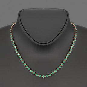 9.36 Carats Natural Emerald Choker Necklace in 14K Gold - Evara Jewelry LLC