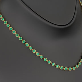9.36 Carats Natural Emerald Choker Necklace in 14K Gold - Evara Jewelry LLC