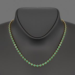 9.36 Carats Natural Emerald Choker Necklace in 14K Gold - Evara Jewelry LLC