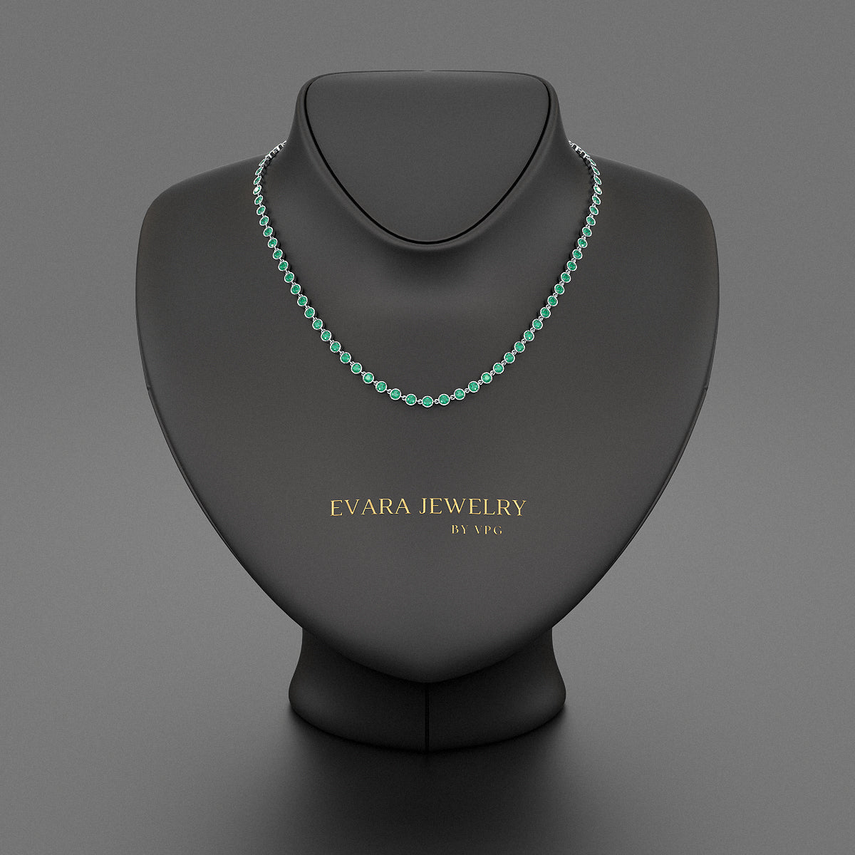 9.36 Carats Natural Emerald Choker Necklace in 14K Gold - Evara Jewelry LLC