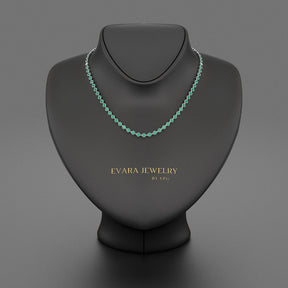 9.36 Carats Natural Emerald Choker Necklace in 14K Gold - Evara Jewelry LLC