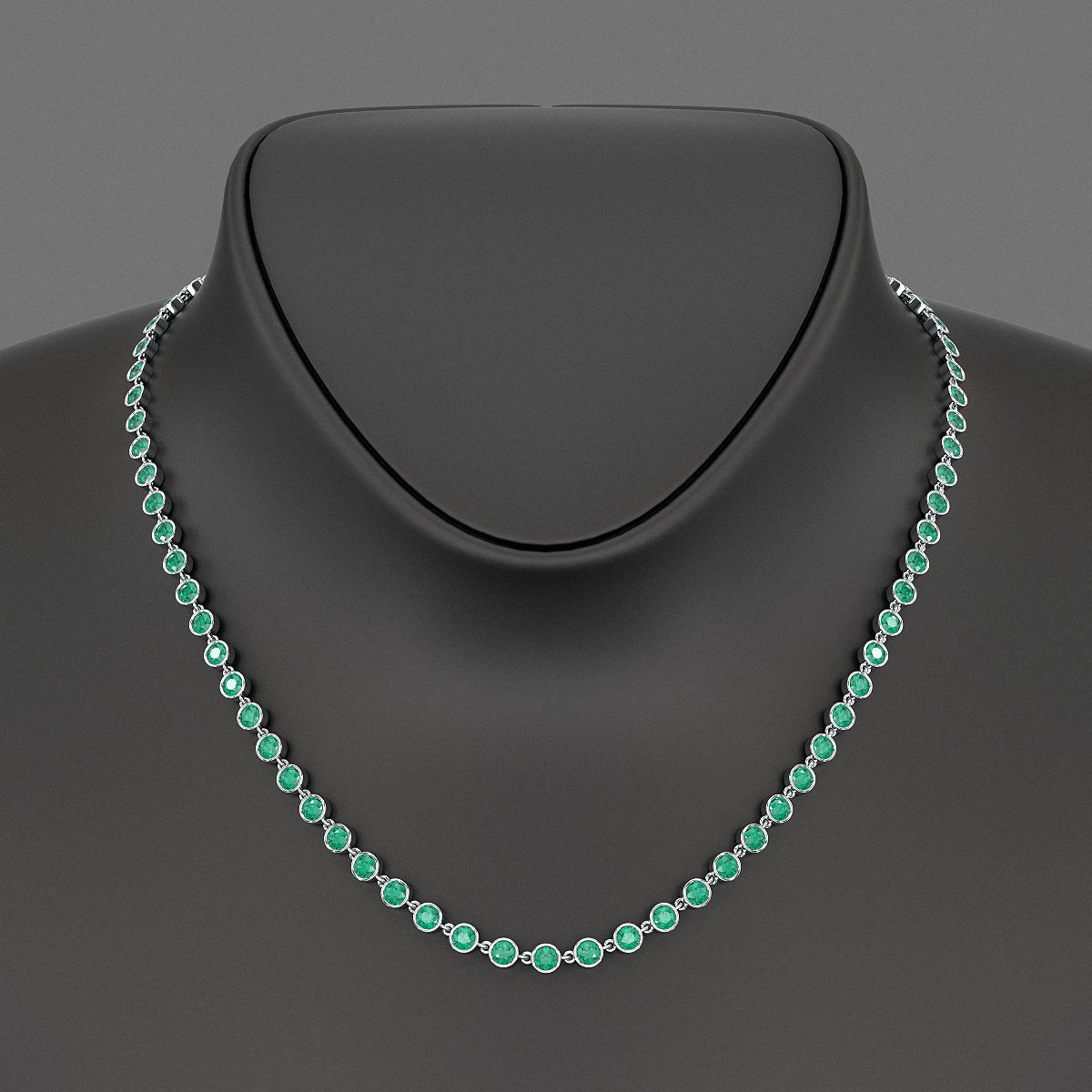 9.36 Carats Natural Emerald Choker Necklace in 14K Gold - Evara Jewelry LLC