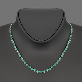 9.36 Carats Natural Emerald Choker Necklace in 14K Gold - Evara Jewelry LLC