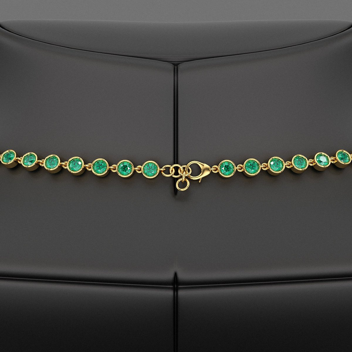 9.36 Carats Natural Emerald Choker Necklace in 14K Gold - Evara Jewelry LLC