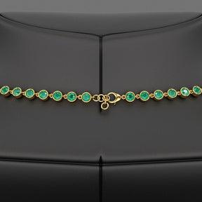 9.36 Carats Natural Emerald Choker Necklace in 14K Gold - Evara Jewelry LLC