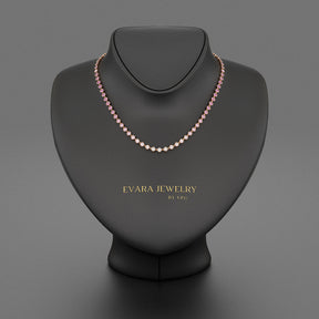 9.38 Carats Ombre Natural Pink Sapphire Choker Necklace in 14K Rose Gold - Evara Jewelry LLC