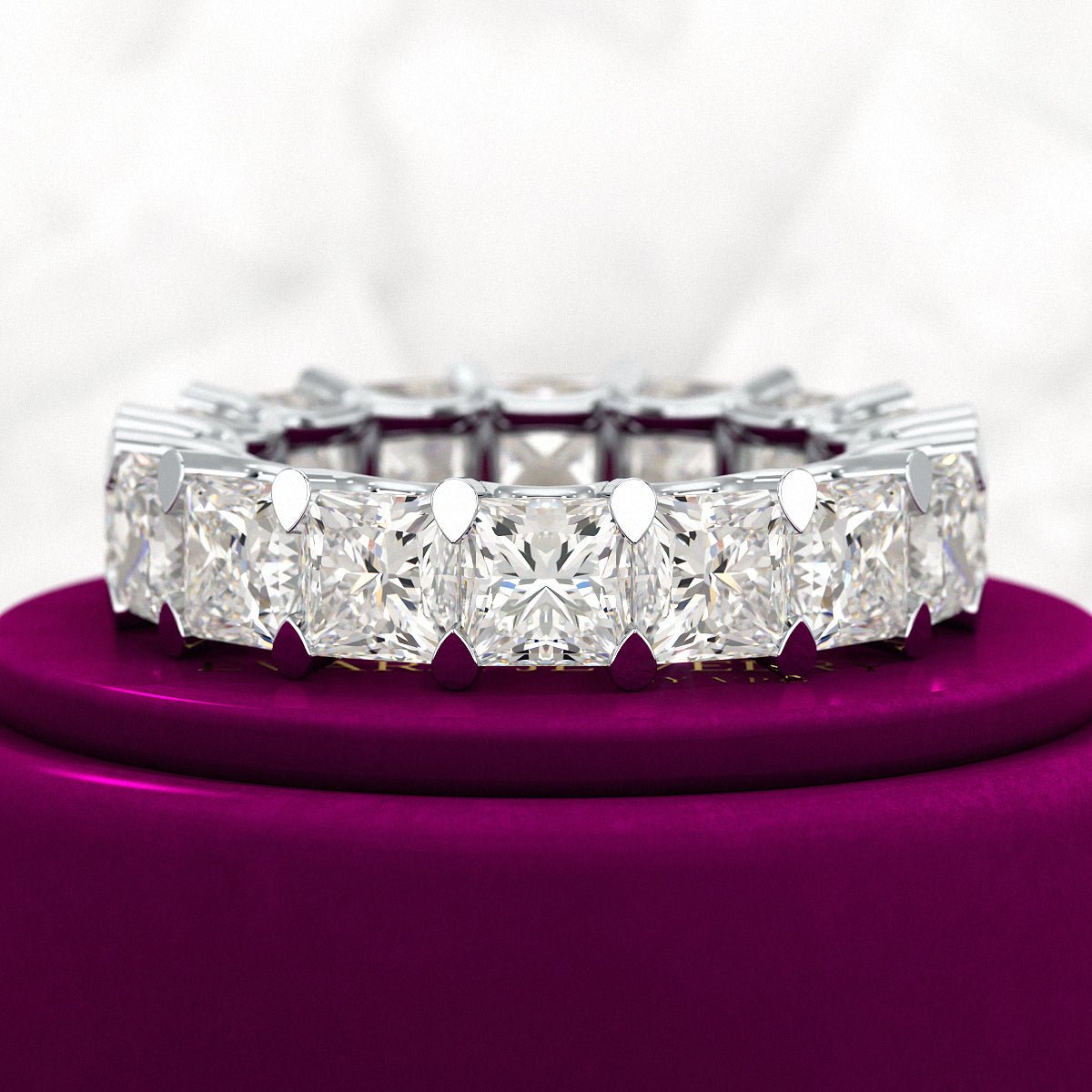 9.40 Carats Princess Cut Lab Grown Diamond Eternity Band - Evara Jewelry LLC