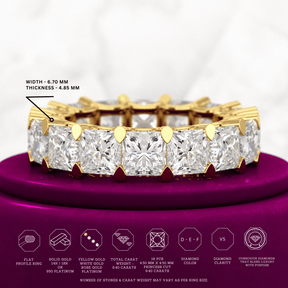 9.40 Carats Princess Cut Lab Grown Diamond Eternity Band - Evara Jewelry LLC