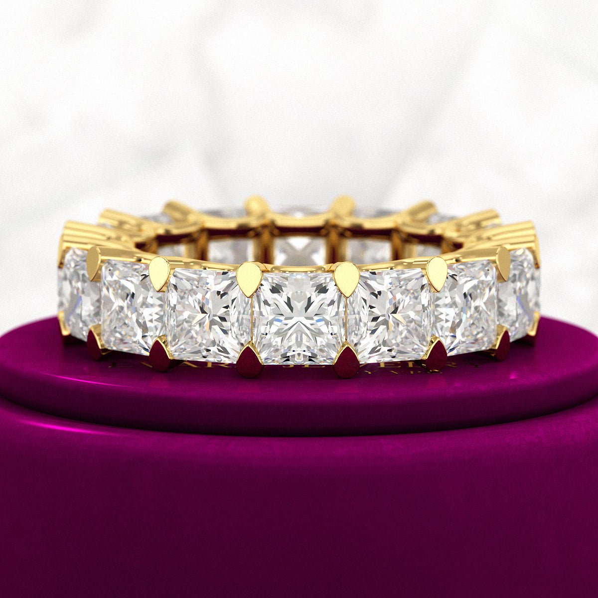 9.40 Carats Princess Cut Lab Grown Diamond Eternity Band - Evara Jewelry LLC