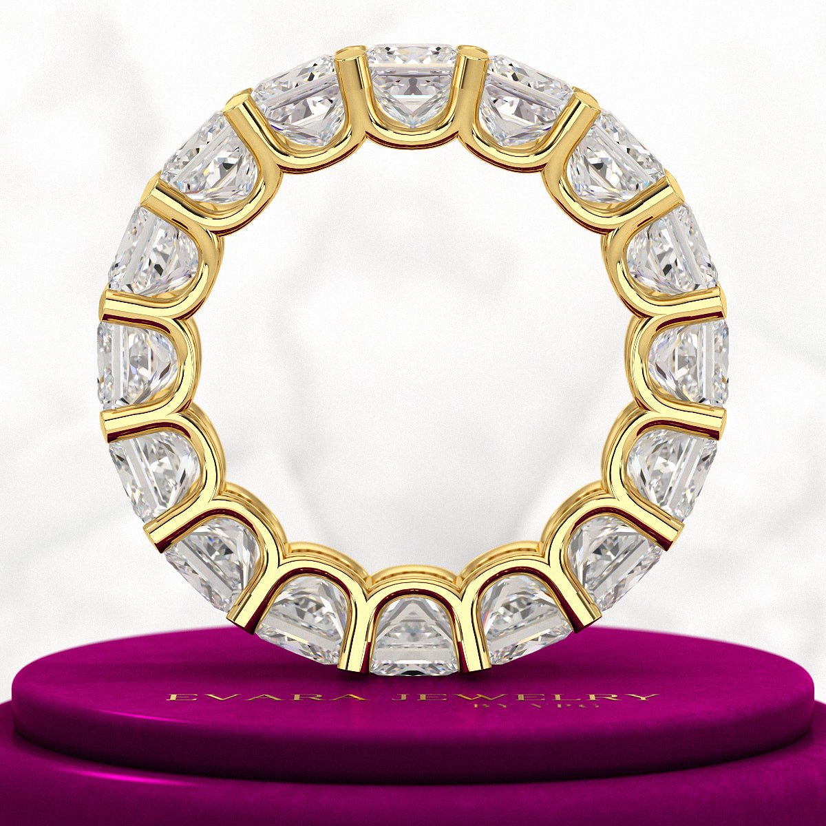 9.40 Carats Princess Cut Lab Grown Diamond Eternity Band - Evara Jewelry LLC