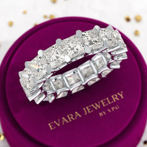 9.40 Carats Princess Cut Lab Grown Diamond Eternity Band - Evara Jewelry LLC