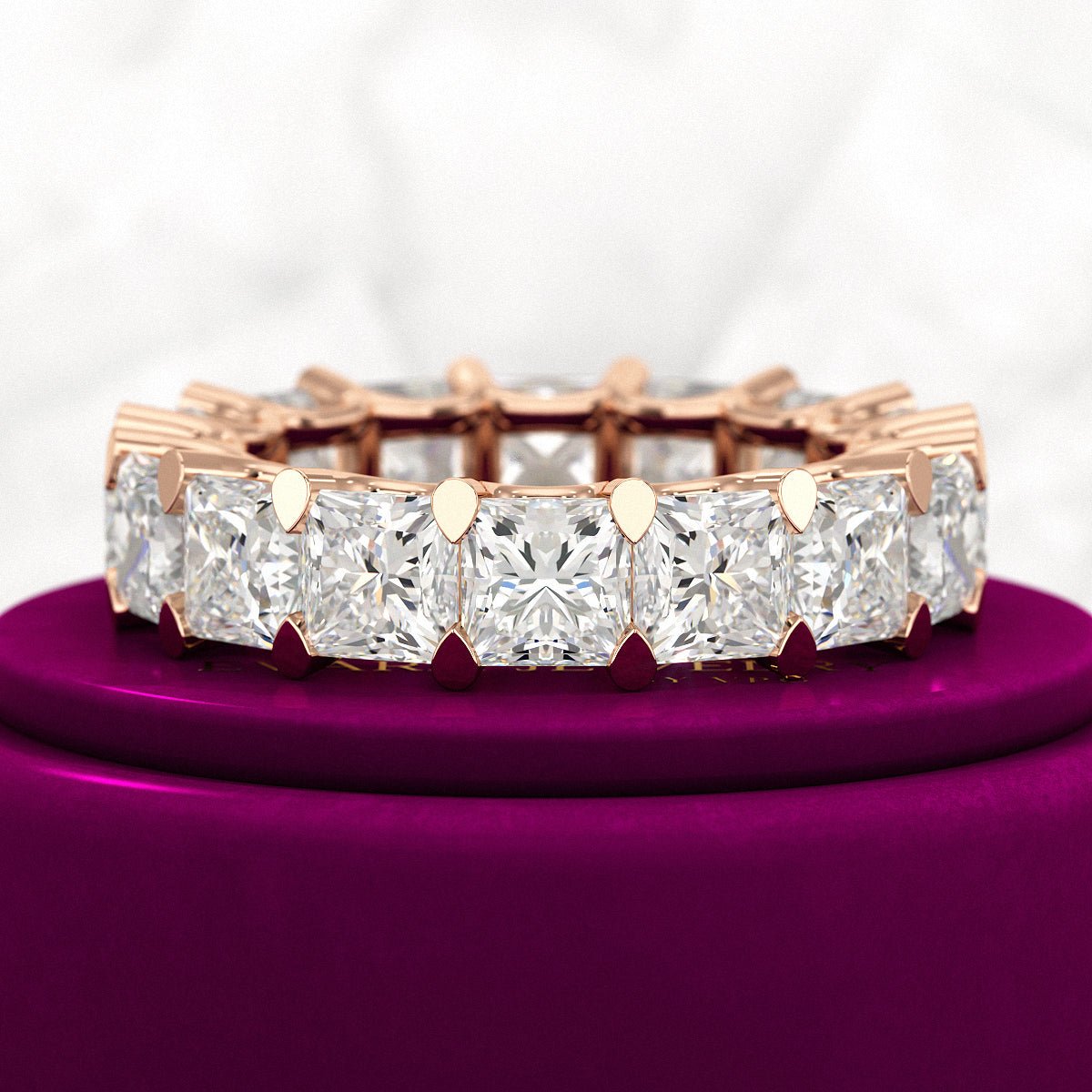 9.40 Carats Princess Cut Lab Grown Diamond Eternity Band - Evara Jewelry LLC