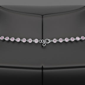 9.56 Carats Natural Pink Sapphire & Amethyst Custom Choker Necklace in 14K Gold - Evara Jewelry LLC