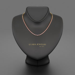 9.56 Carats Natural Pink Sapphire & Amethyst Custom Choker Necklace in 14K Gold - Evara Jewelry LLC