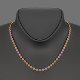 9.56 Carats Natural Pink Sapphire & Amethyst Custom Choker Necklace in 14K Gold - Evara Jewelry LLC
