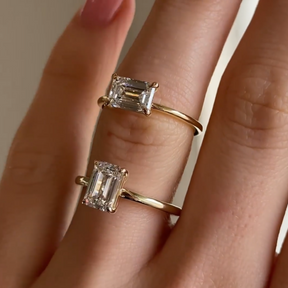 1.50 Carat East West Emerald Cut Wedding Ring