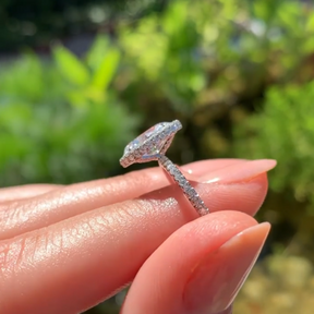 2 Carat Classic Oval Cut Diamond Halo Engagement Ring with Pave Band