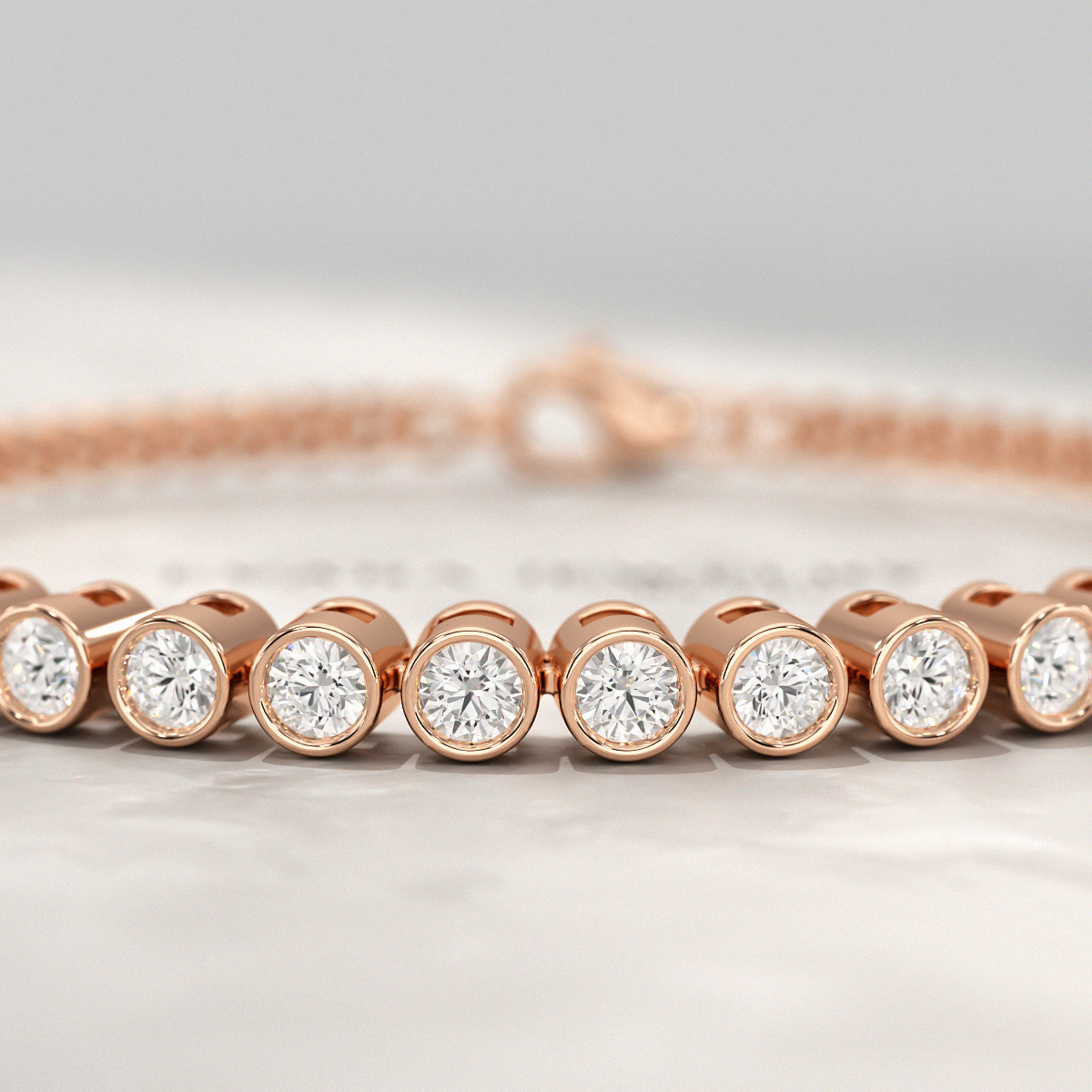 1.10 Carat Bezel Set Round Diamond Bracelet