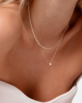 Luxury Diamond Tennis Necklace - 14K/18K White Gold Lab Grown Diamond Choker