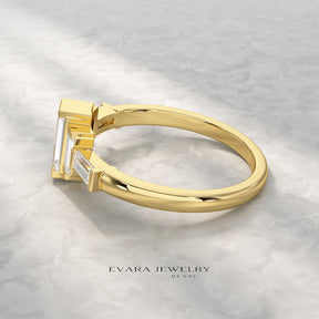 Art Deco Baguette Diamond 5 Stone Statement Ring