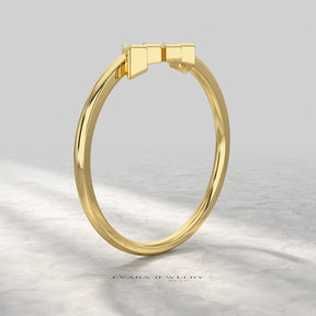 Tilted Baguette Diamond Ring