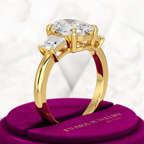 2.50 Carat Oval Diamond Three Stone Engagement Ring