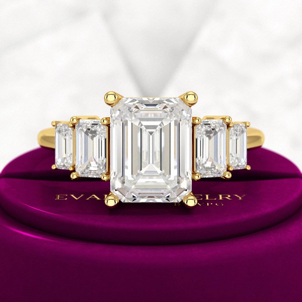 2.50 Carat Emerald Cut Diamond Engagement Ring