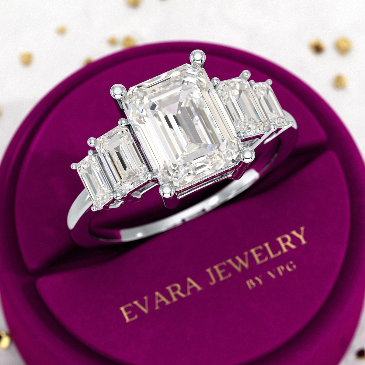 2.50 Carat Emerald Cut Diamond Engagement Ring