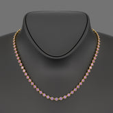 9.56 Carats Natural Pink Sapphire & Amethyst Custom Choker Necklace in 14K Gold