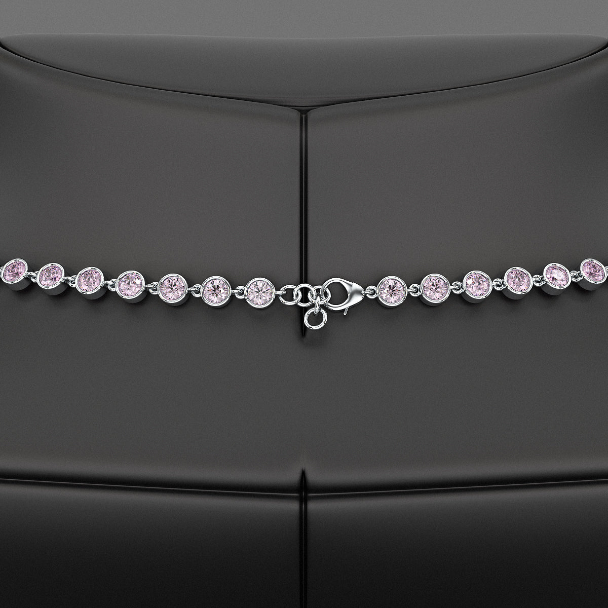 9.56 Carats Natural Pink Sapphire & Amethyst Custom Choker Necklace in 14K Gold