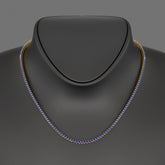 Natural Blue Sapphire Tennis Necklace in 14K/18K White Gold