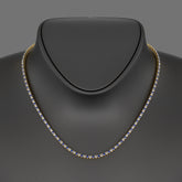 Blue Sapphire & Diamond Alternate Tennis Necklace in 14K/18K Gold