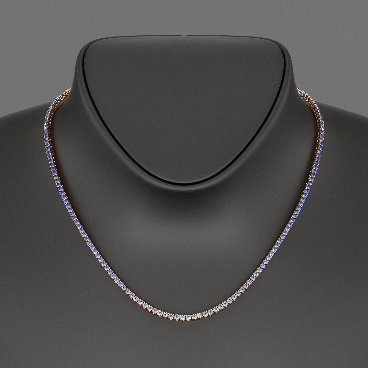 Blue Ombre Sapphire Tennis Necklace in 14K/18K White Gold